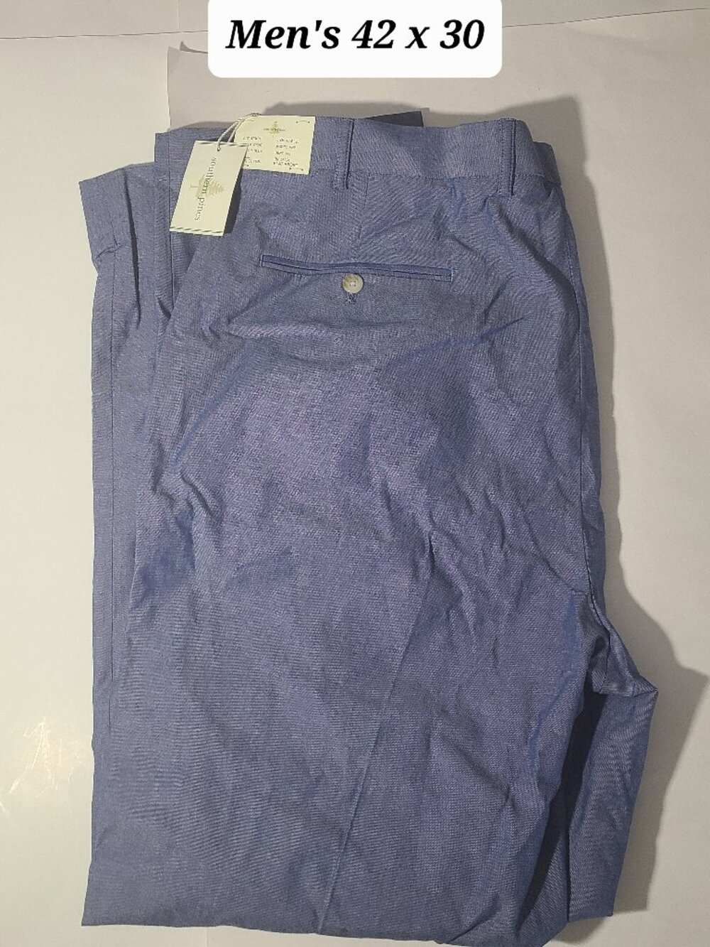 Southern Pines Men's Blue Flat Front Pants Size 40 x 32 NWT
